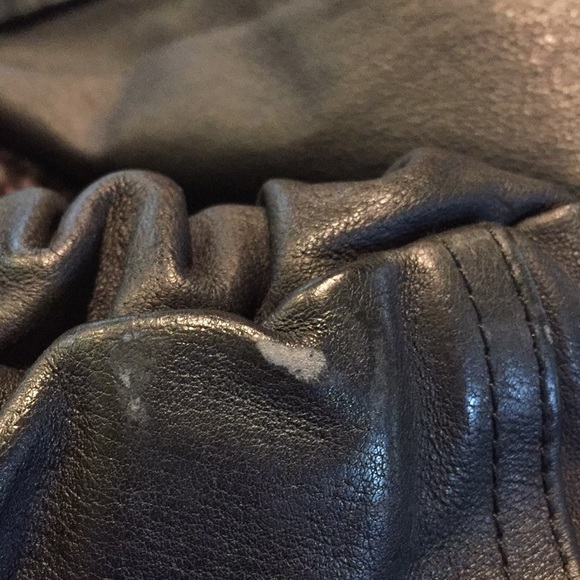 Laura Winston Black Leather Jacket Paisley Embossed Trim Medium - Picture 5 of 7